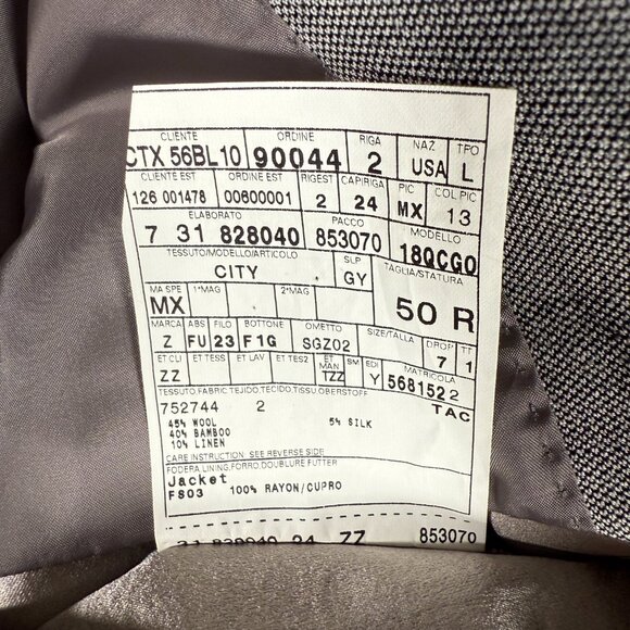 Z Zegna Blazer Men Size 50R Gray Wool Blend City 2-Button Jacket Made Mexico EUC - Picture 9 of 11